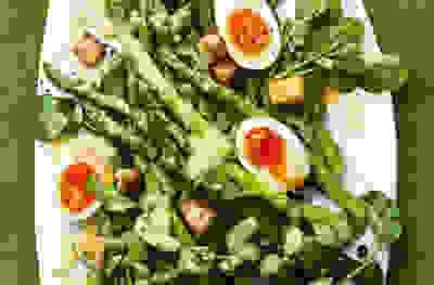 Asparagus, egg & watercress salad
