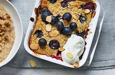 Baked blueberry and coconut oats - new recipe