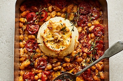 Baked ricotta & cannellini beans