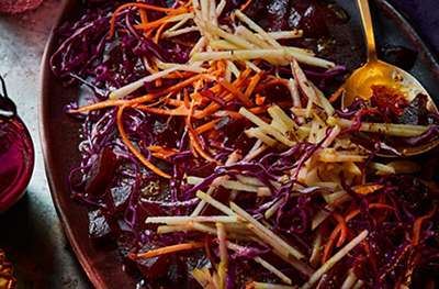 Beetroot, apple & red cabbage salad with caraway