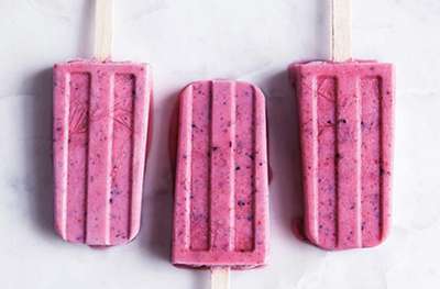 Berry and coconut ice lollies