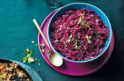 Balsamic braised red cabbage