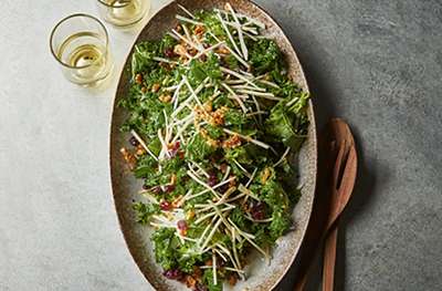 Celeriac & kale salad with sweet chilli walnuts
