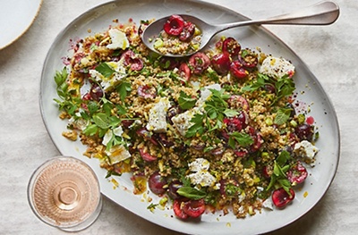 Cherry & quinoa 'tabbouleh' with goat's cheese