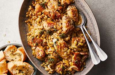 Chicken with thyme & flageolet beans 