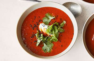 Chilled Romano pepper soup