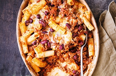 Chilli pasta with mature Cheddar