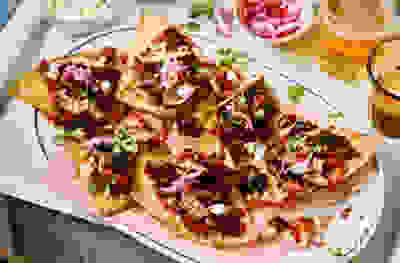 Chipotle chicken tostadas