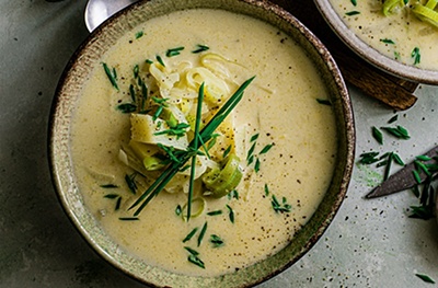Chunky leek & potato soup