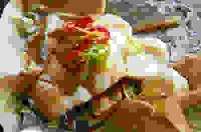 Cod with ginger & salad onions