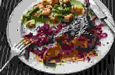 Confit duck with red cabbage & pomegranate