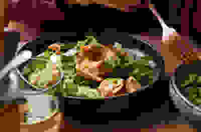 Coriander & coconut salmon