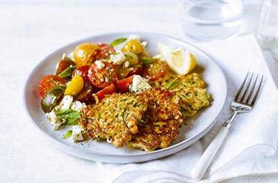 Courgette and chick pea fritters
