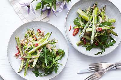 Crab and asparagus salad