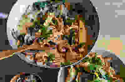 Creamy mushroom broken pasta 