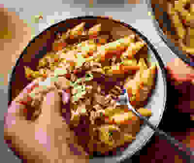 Creamy squash & Jarlsberg penne