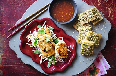 Duo of Chinese fishcakes & chilli prawn toasts