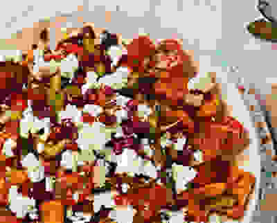 Fattoush-style salad with feta
