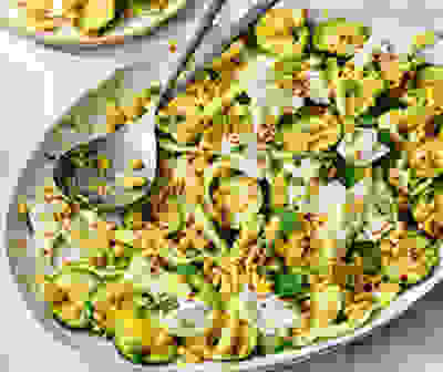 Flageolet bean, courgette & mozzarella salad