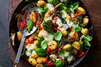 Gnocchi, anchovy & red pepper one-pot