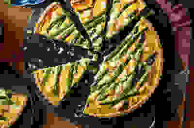 Goat’s cheese, asparagus & tarragon tart
