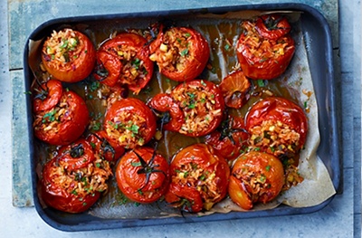 Greek-style stuffed tomatoes