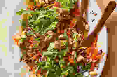 Green tahini chicken &  cannellini bean salad