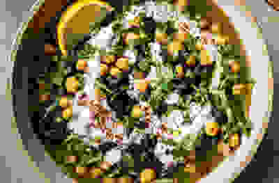 Green tikka chickpea stew