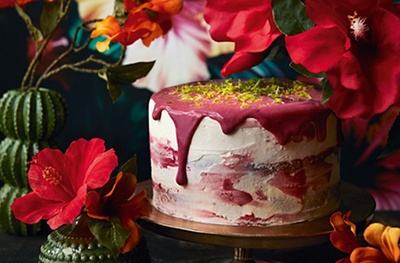 Hibiscus & yuzu layer cake