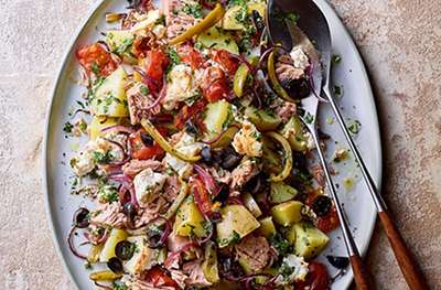 Hot tuna, Greek feta & potato salad