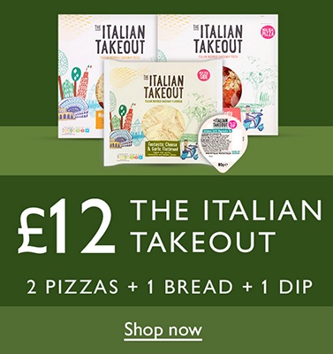 £12 Italian takeout - 2 pizzas + 1 bread + 1 dip - Shop now