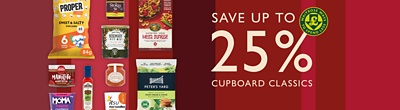 Save up to 25% off cupboard classics