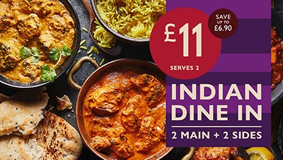 £11 Indian Dine In - 2 mains + 2 sides  - Shop now
