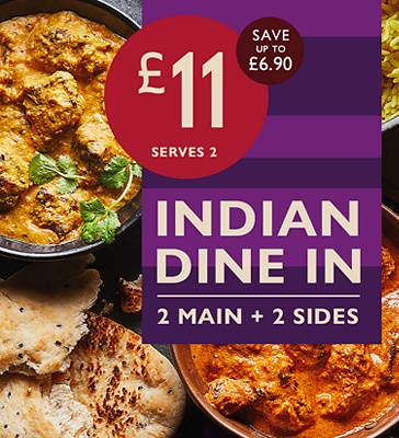 £11 Indian Dine In - 2 mains + 2 sides  - Shop now