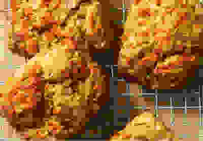 Courgette, Red Leicester & chilli scones with maple butter