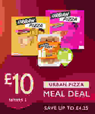 £12 URBAN PIZZA MEAL DEAL – CHOOSE 2 MAINS + 1 SIDE + 1 DIP