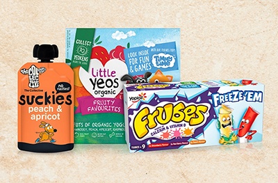 Image of kids yoghurts and pouches - just for kids