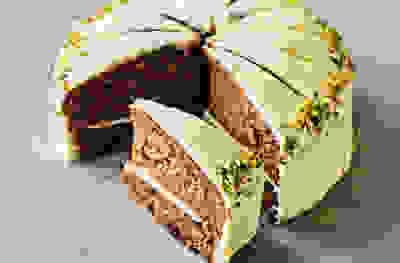 Image of a cake cut into slices