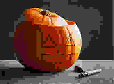 Image of pumpkin being drawn on