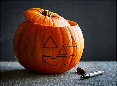 Image of pumpkin being drawn on