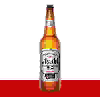 Packshot of Japanese Asahi Lager