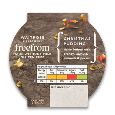 Free From Christmas pudding