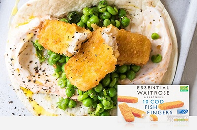 Fish finger tacos with pea & mint salsa