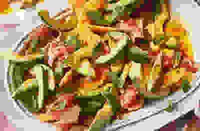 Melon, avocado & serrano ham platter