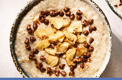 Porridge – Chocolate Chips, Banana Chips & Alpro coconut