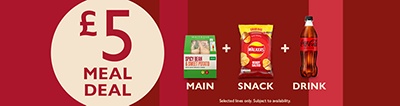 £5 Lunchtime Meal Deal | 1 Main + 1 Snack + 1 Drink