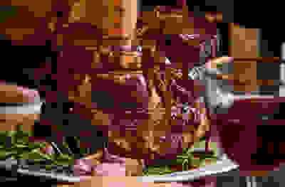 Slow Cooked British Beef Shin with Merlot & Shallot Sauce (serves 8-10)