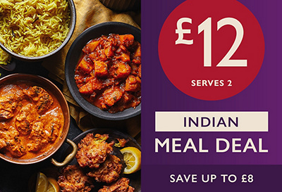 £12 Indian dine in - 2 mains + 2 sides - shop now