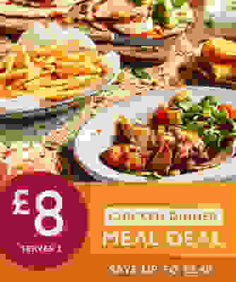£8 Chicken Dinner - 1 main + 2 extras - serves 2