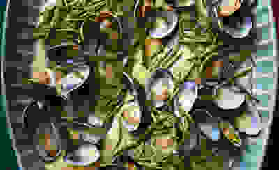 Cider-steamed Dover sole & clams